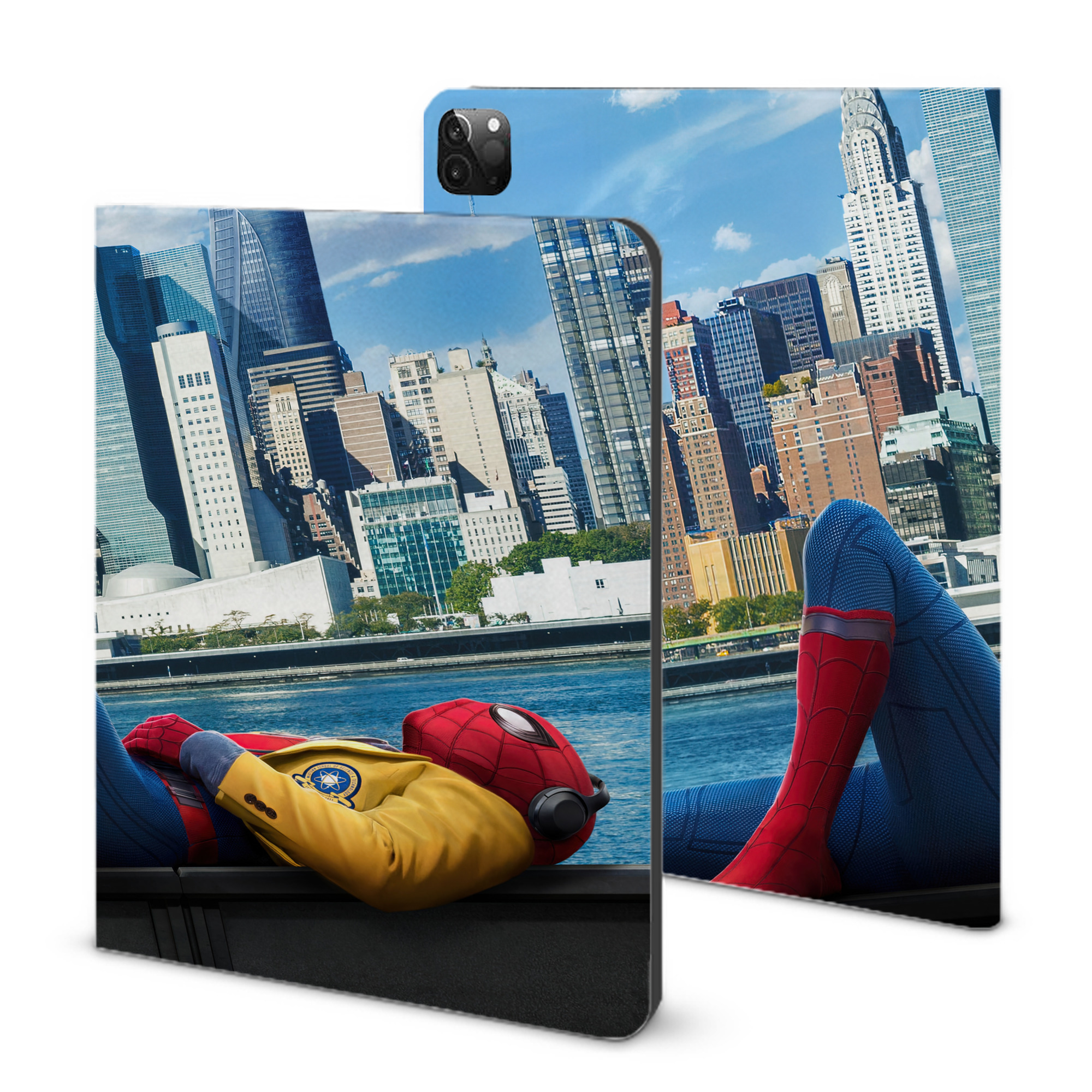 （画像用） Spider Man スパイダーマン IPadケース ペンホルダー付き ブックスタイルデザイン